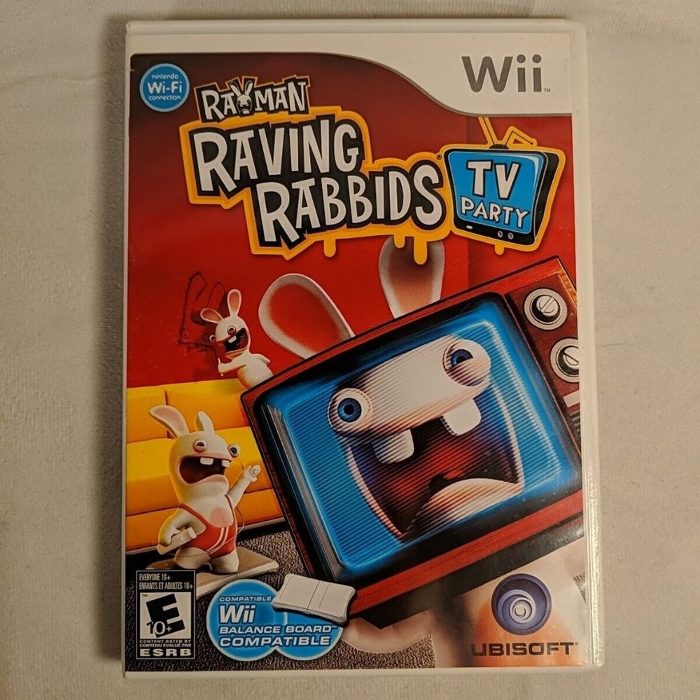 Nintendo Wii Rayman Raving Rabbids TV Party Video Game English French Manuel